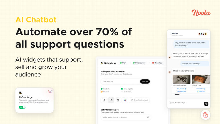 Hoola: AI Support & Marketing Screenshot