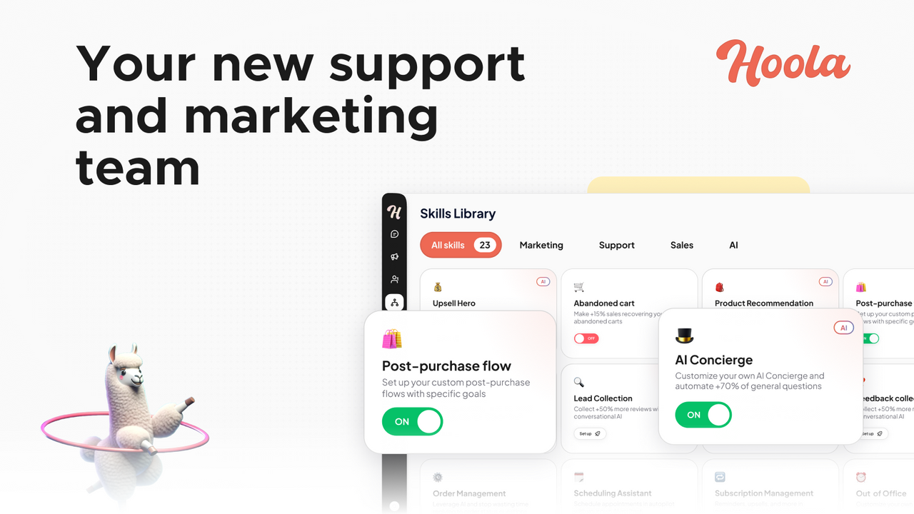 Hoola: AI Support & Marketing Screenshot