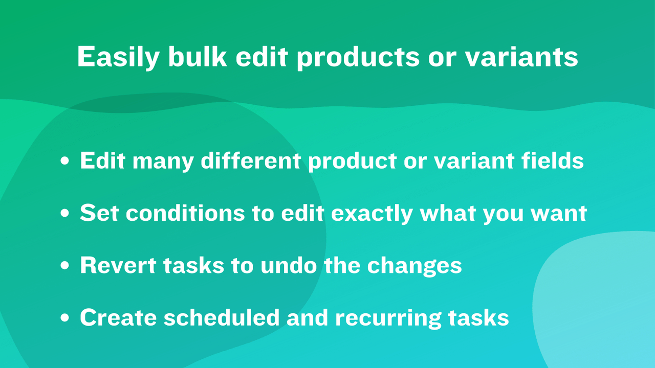 Economize tempo editando produtos - Regras poderosas - Crie agendas