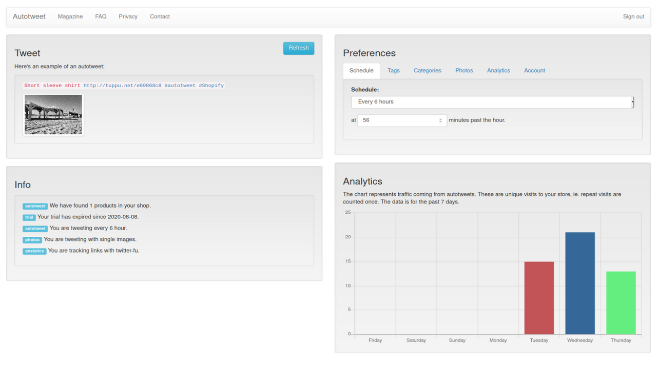 Tweet preview og indstillingspanel