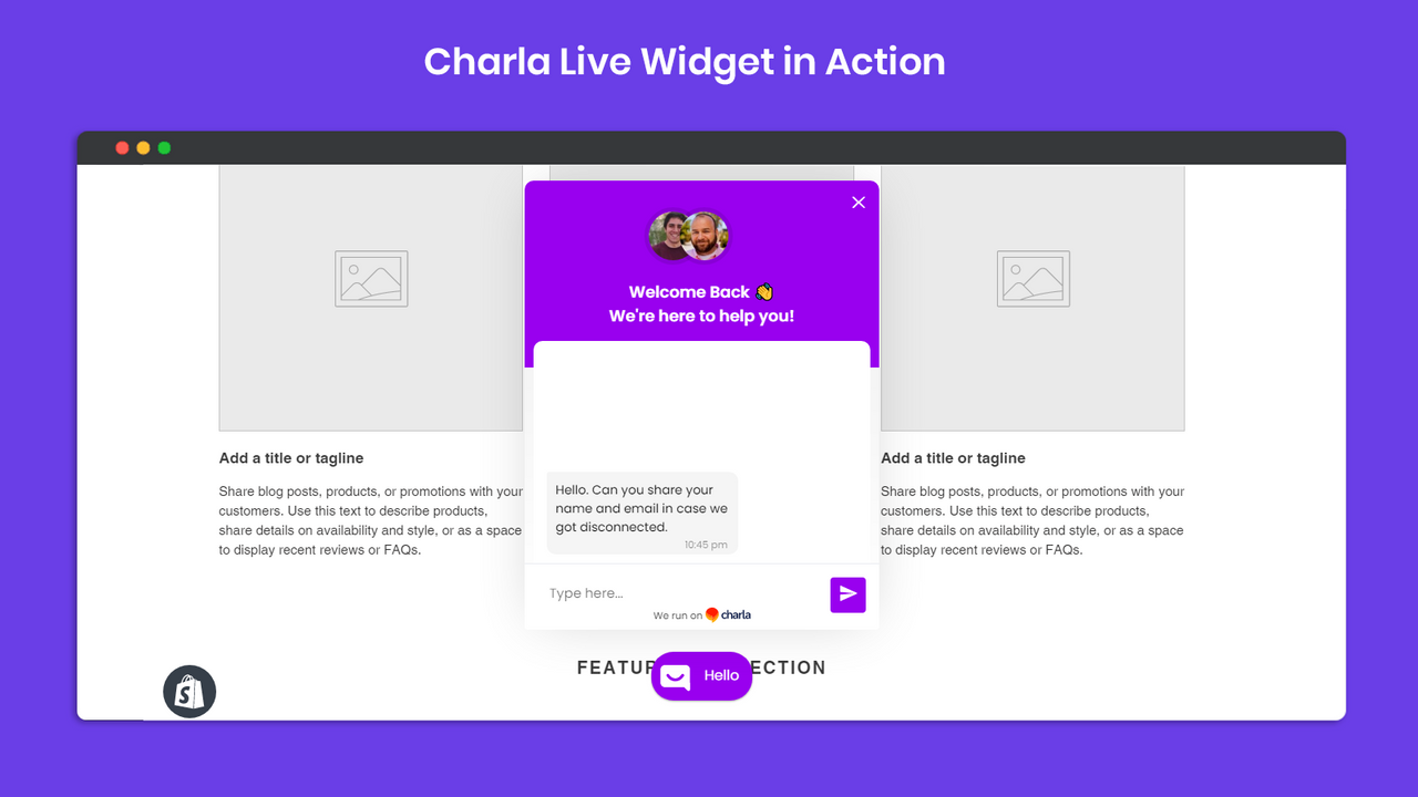 Live Chat Widget i Aktion