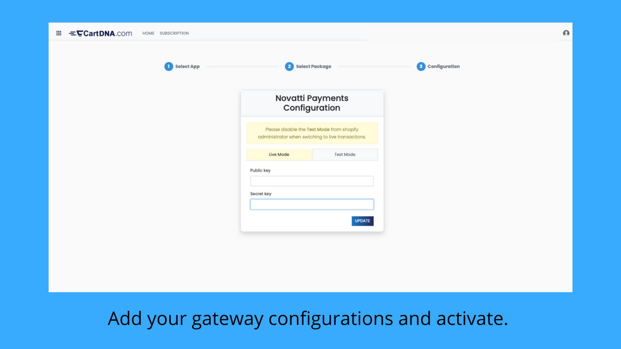 Tilføj dine gateway-konfigurationer og aktiver. 