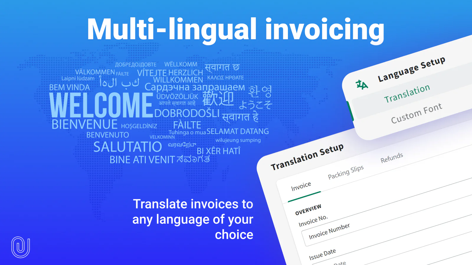 Translate invoice into any language of your choice and attach it