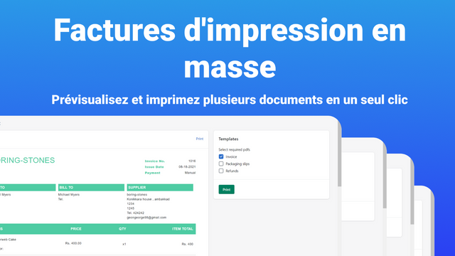 Impression en masse des Billing pdf à partir de la page d'admin