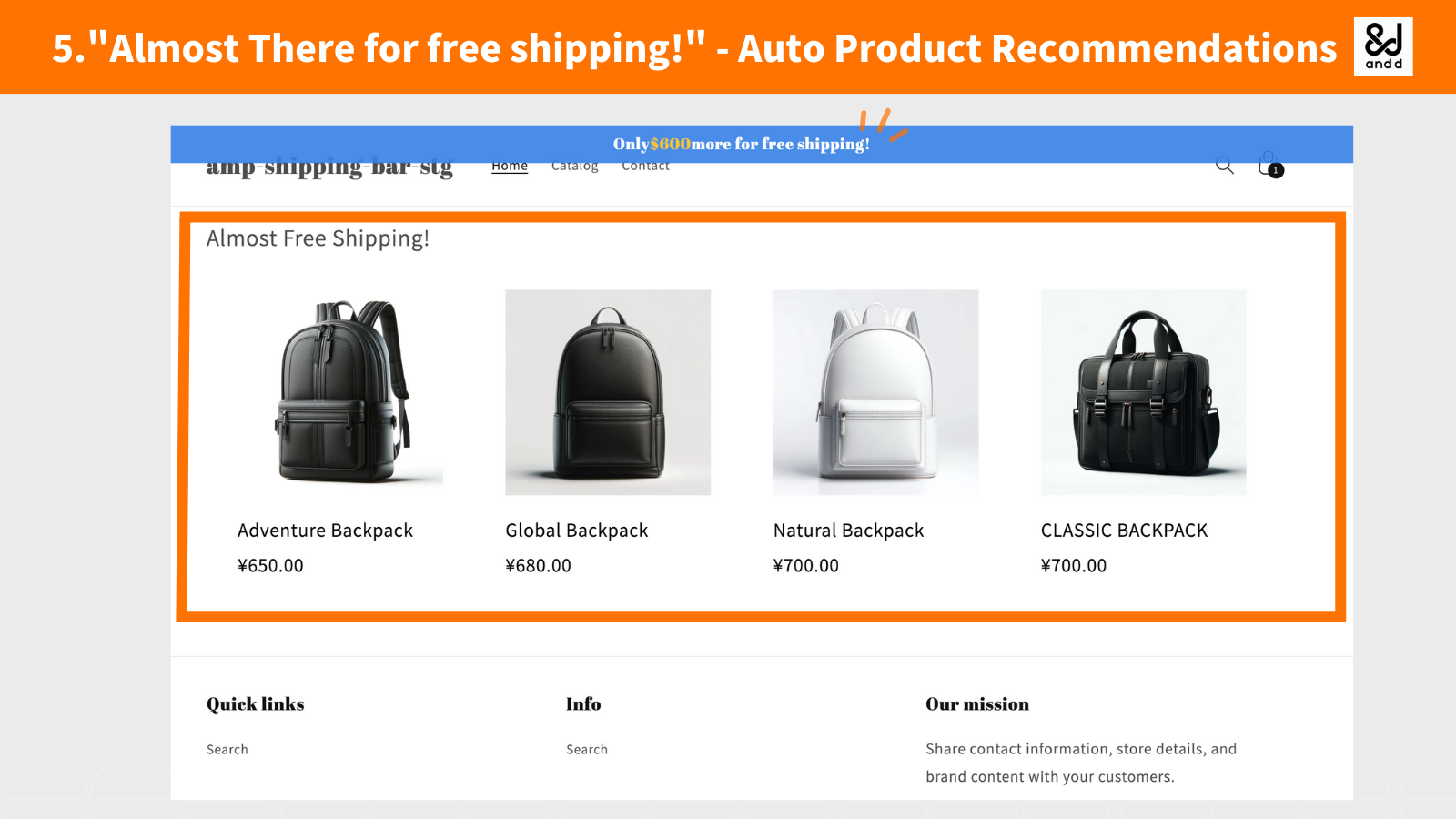 "Almost There for free shipping!" - Auto Product Recommendations