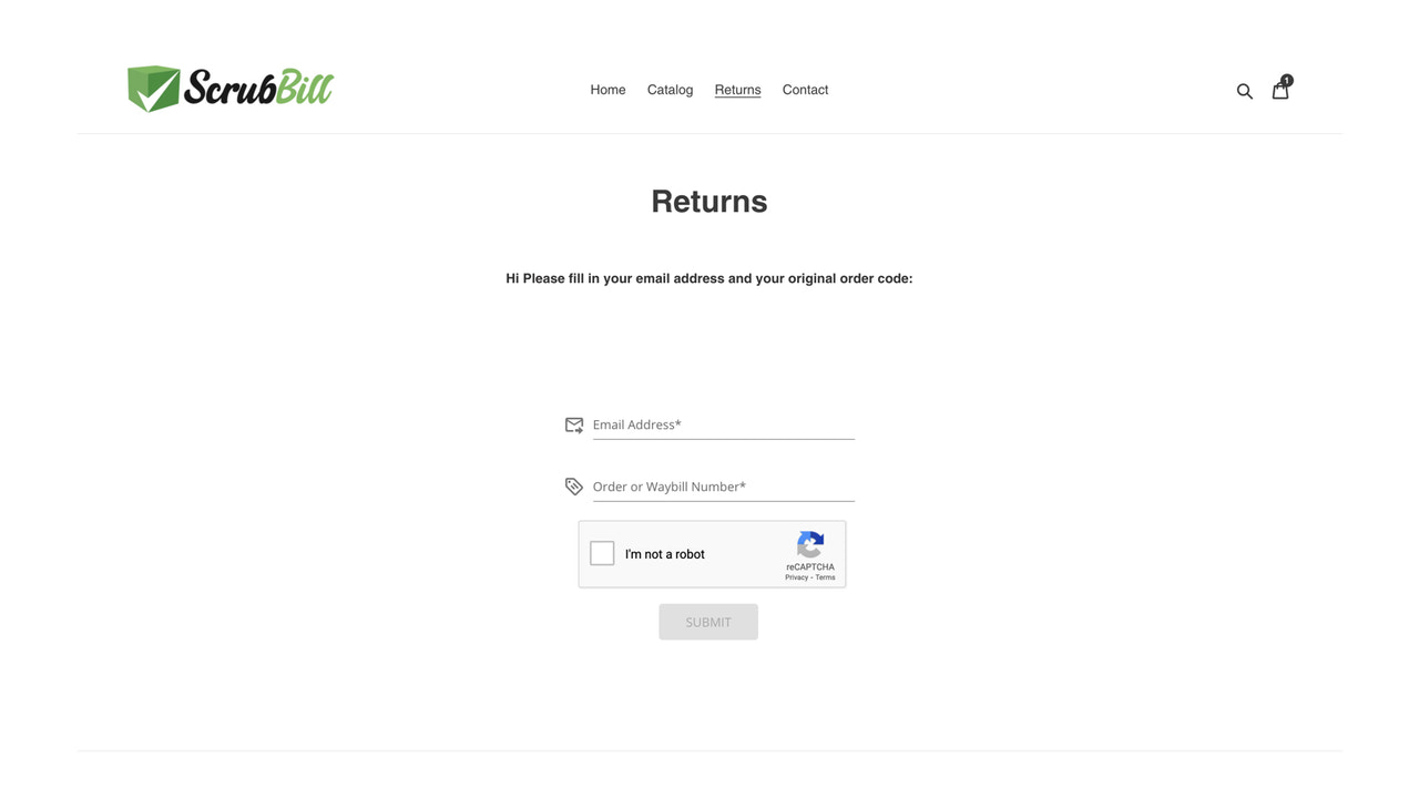 Returns booking page