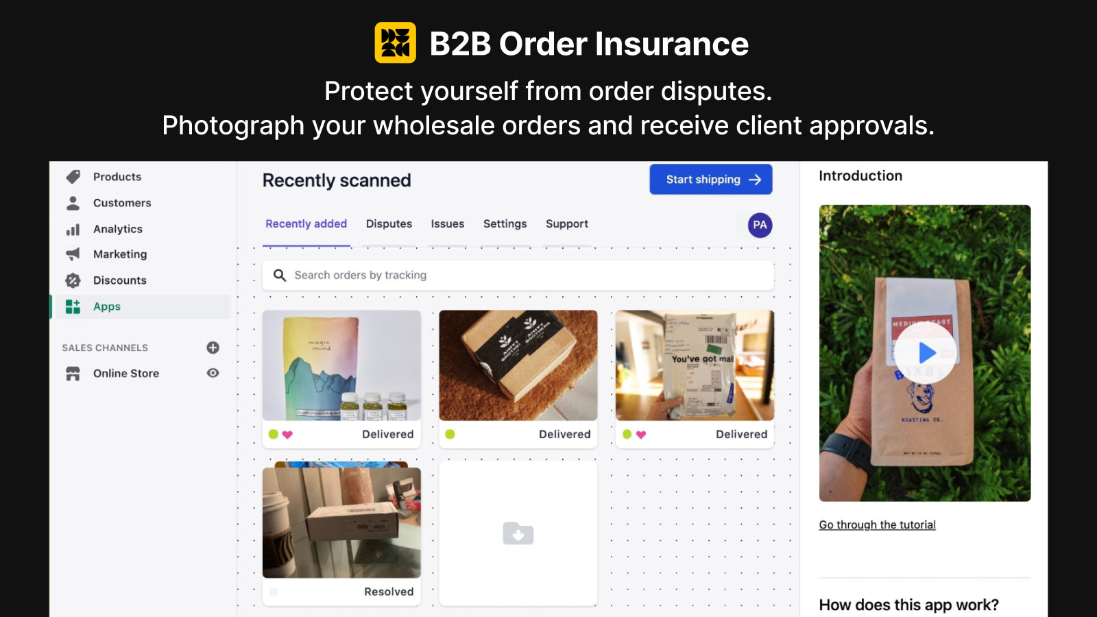 B2B Order Insurance Screenshot