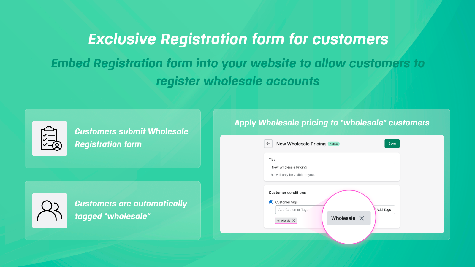 Exclusive sign-up form for wholesale customers 