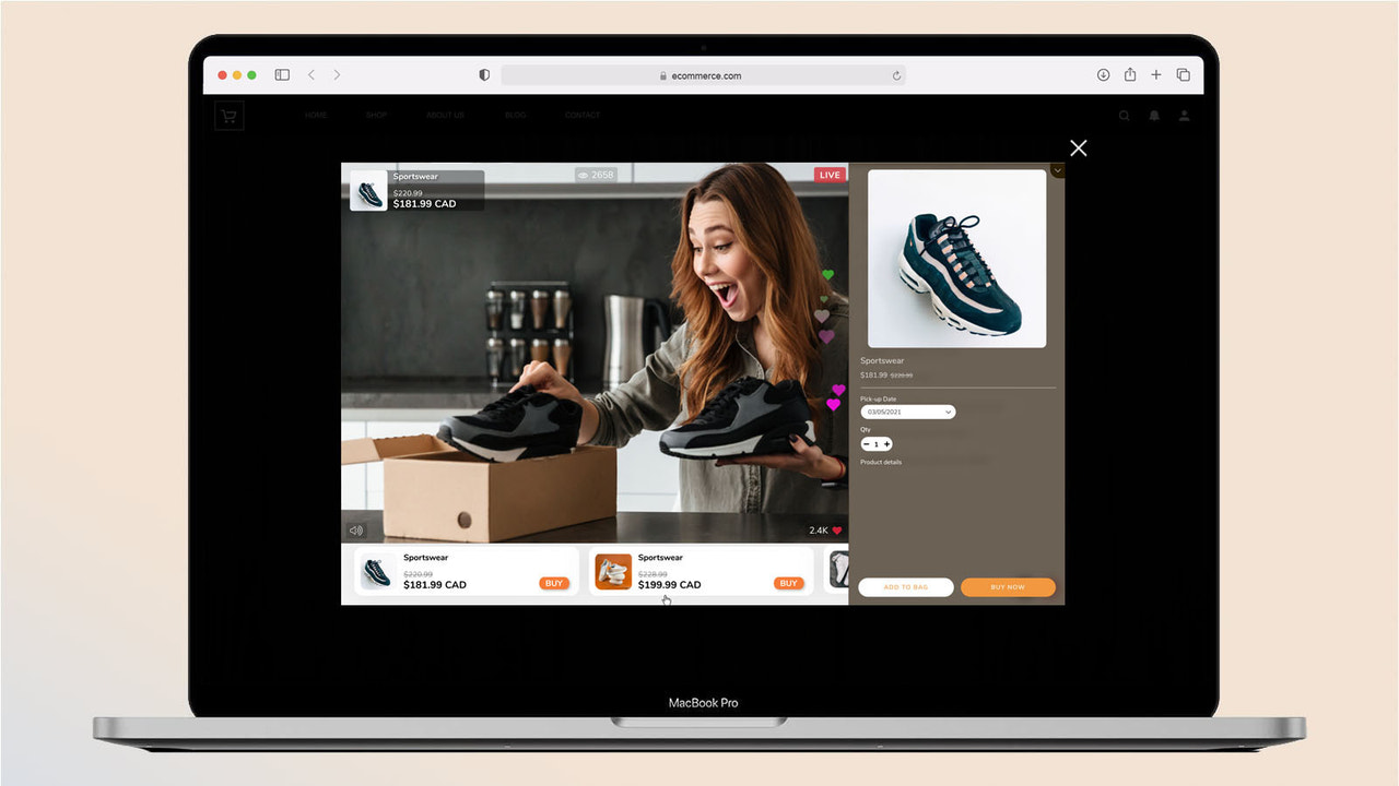 Live Shopping Desktop Embed View - Produktsida