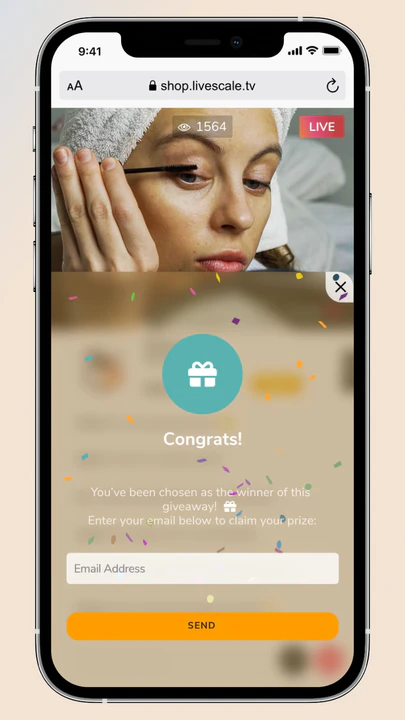 Live-Shopping-Mobile-Erlebnis - Gewinner benachrichtigen