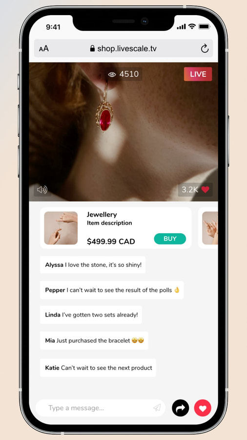 Live Shopping Mobile Experience - Chat