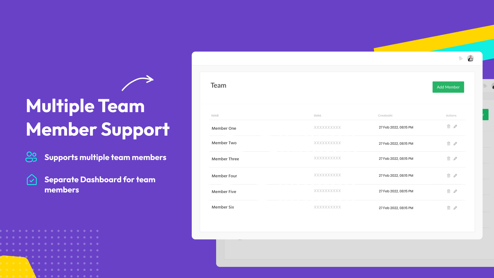 Teammedlem Dashboard