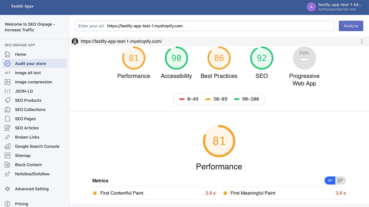 Auditoria de SEO do Google