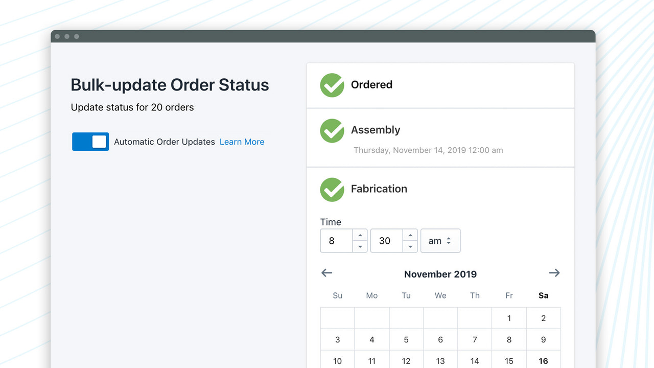 Anpassad orderstatus