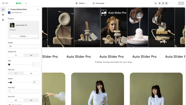 Manage sliders in Shopify Theme Editor