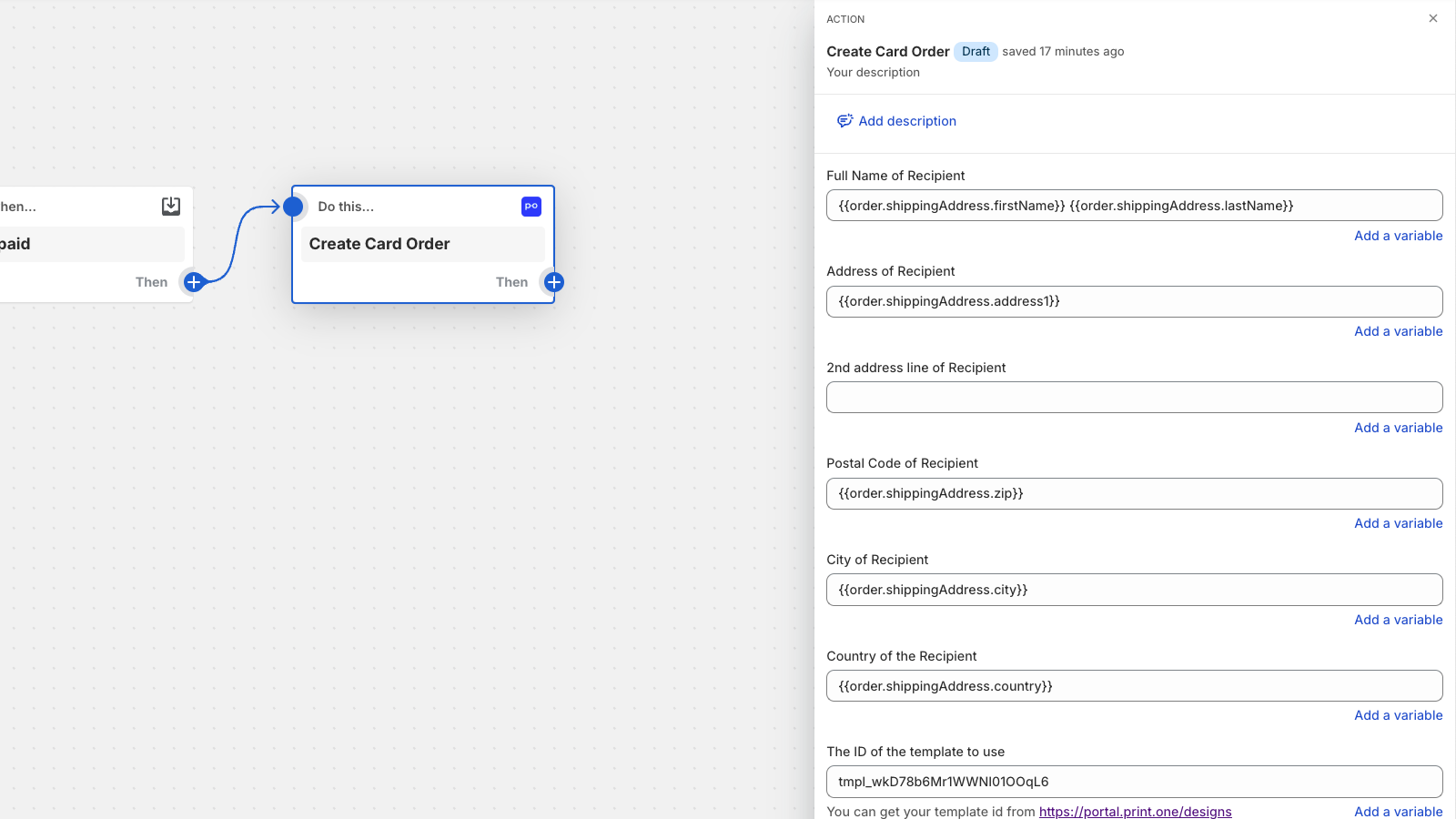 Configure the personalisation information from the Flow