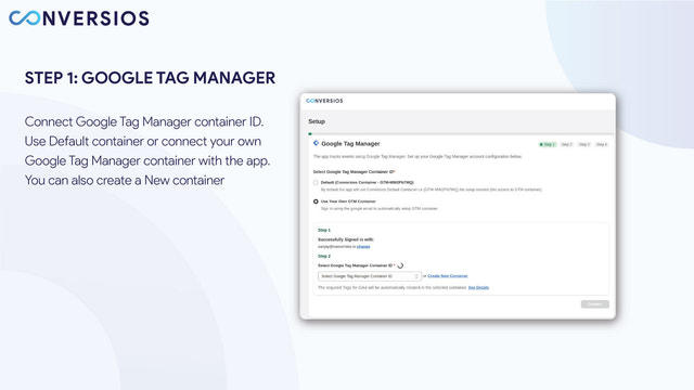 Conversios Google Analytics 4 - App settings GTM