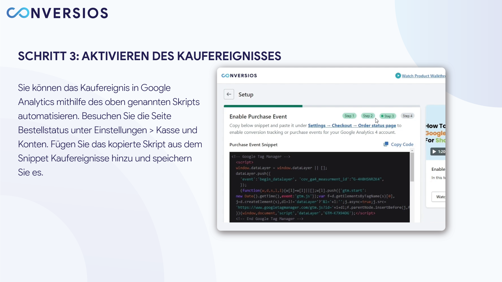 Google Analytics 4 - Kaufereignis Checkout-Verfolgung 