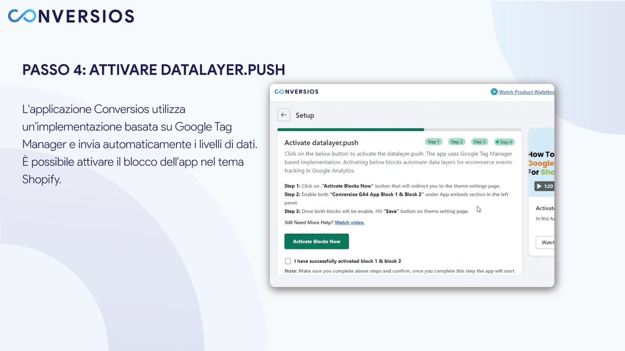 Google Analytics 4 - Configurações do tema do bloco de aplicativ