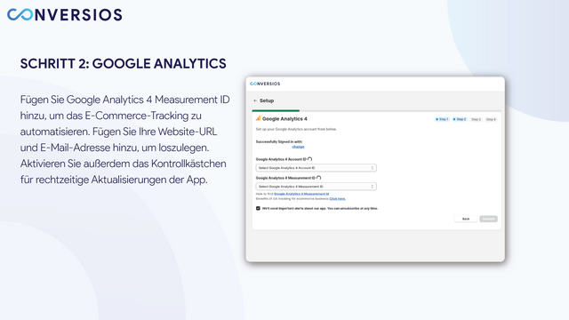 Google Analytics 4 - App-Einstellungen (Kundenereignis) 