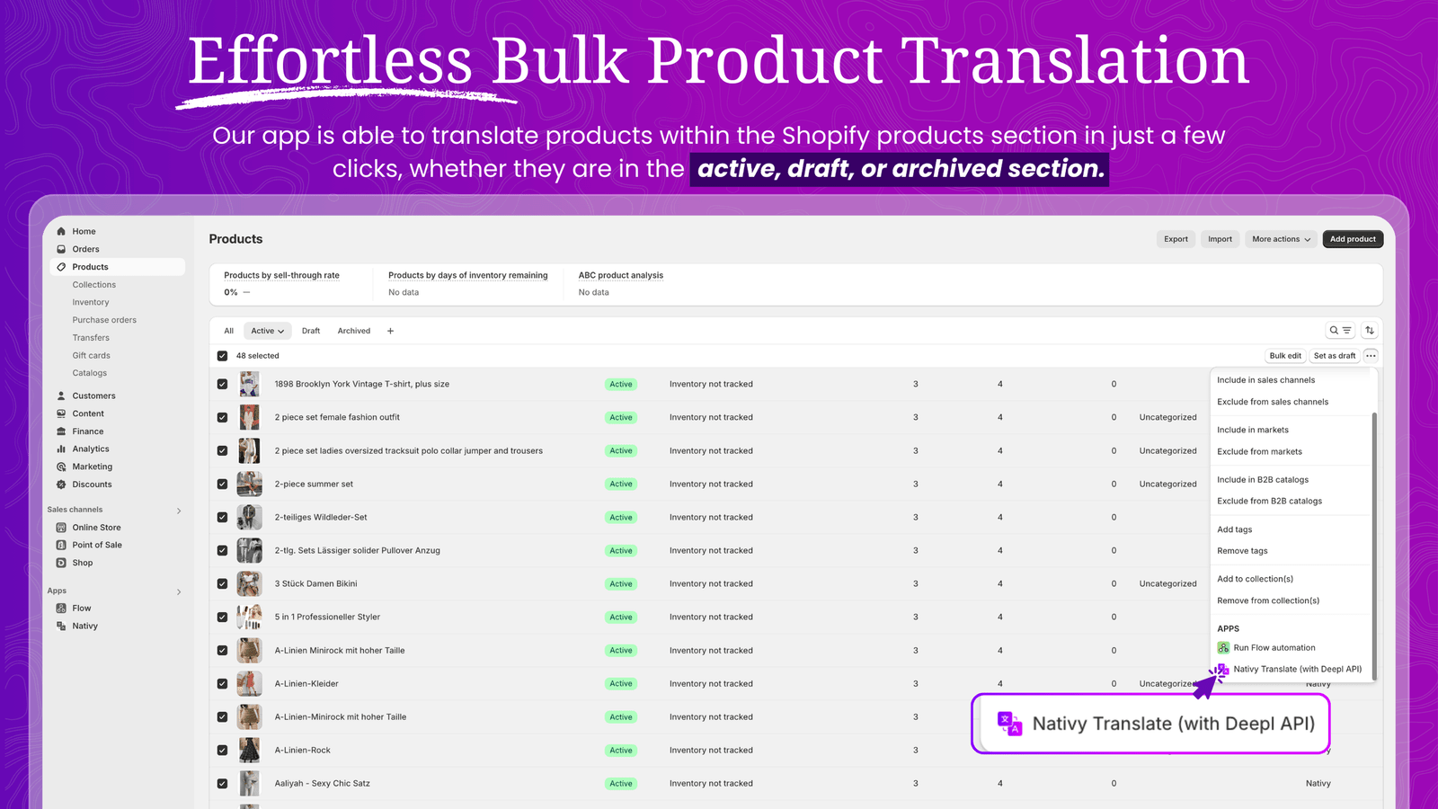 Nativy ‑ Bulk Translations Screenshot