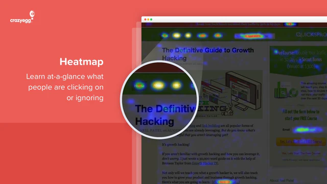 Example of a Crazy Egg Heatmap