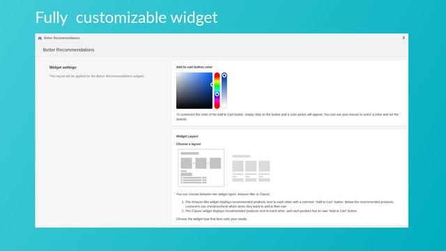 Fully customizable widget