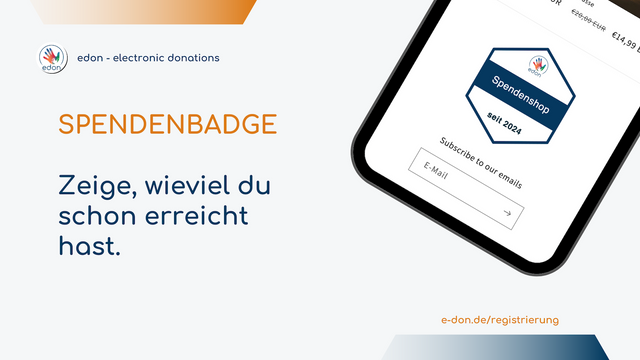 Spendenbadges - Zeige, wie viel du schon erreicht hast.