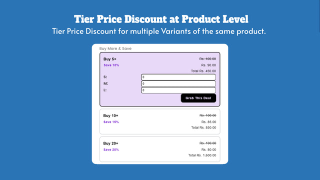 Tier price at Product Level