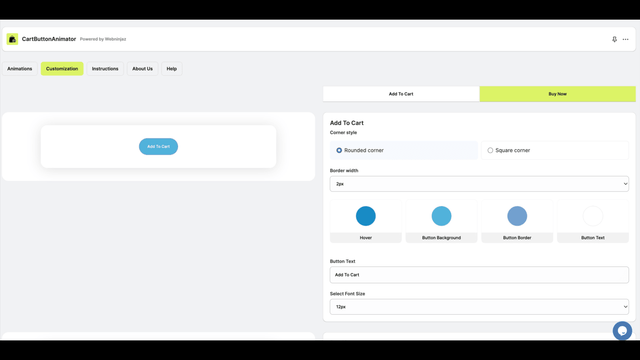 Add to cart button customization