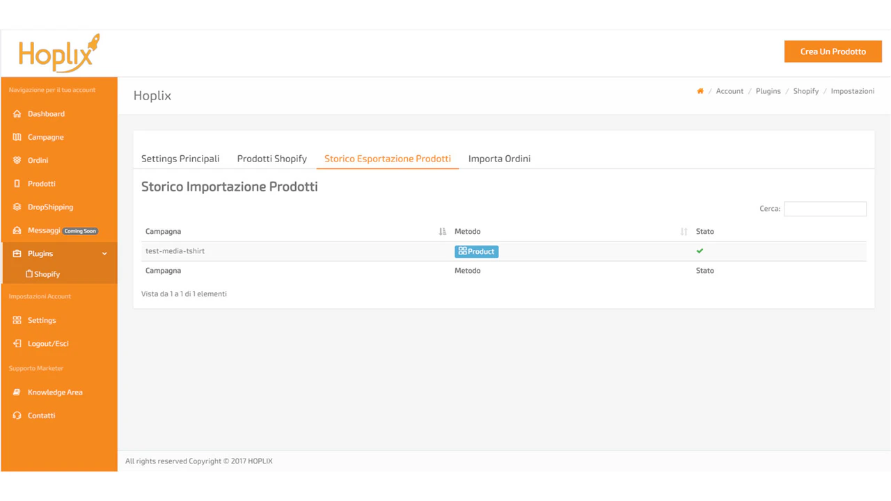 Hoplix Print on Demand - Import History