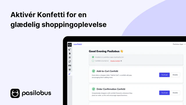 Aktivér Konfetti for en glædelig shoppingoplevelse