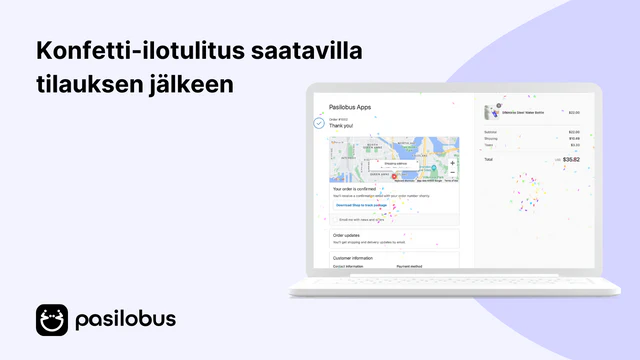 Konfetti-ilotulitus saatavilla tilauksen jälkeen