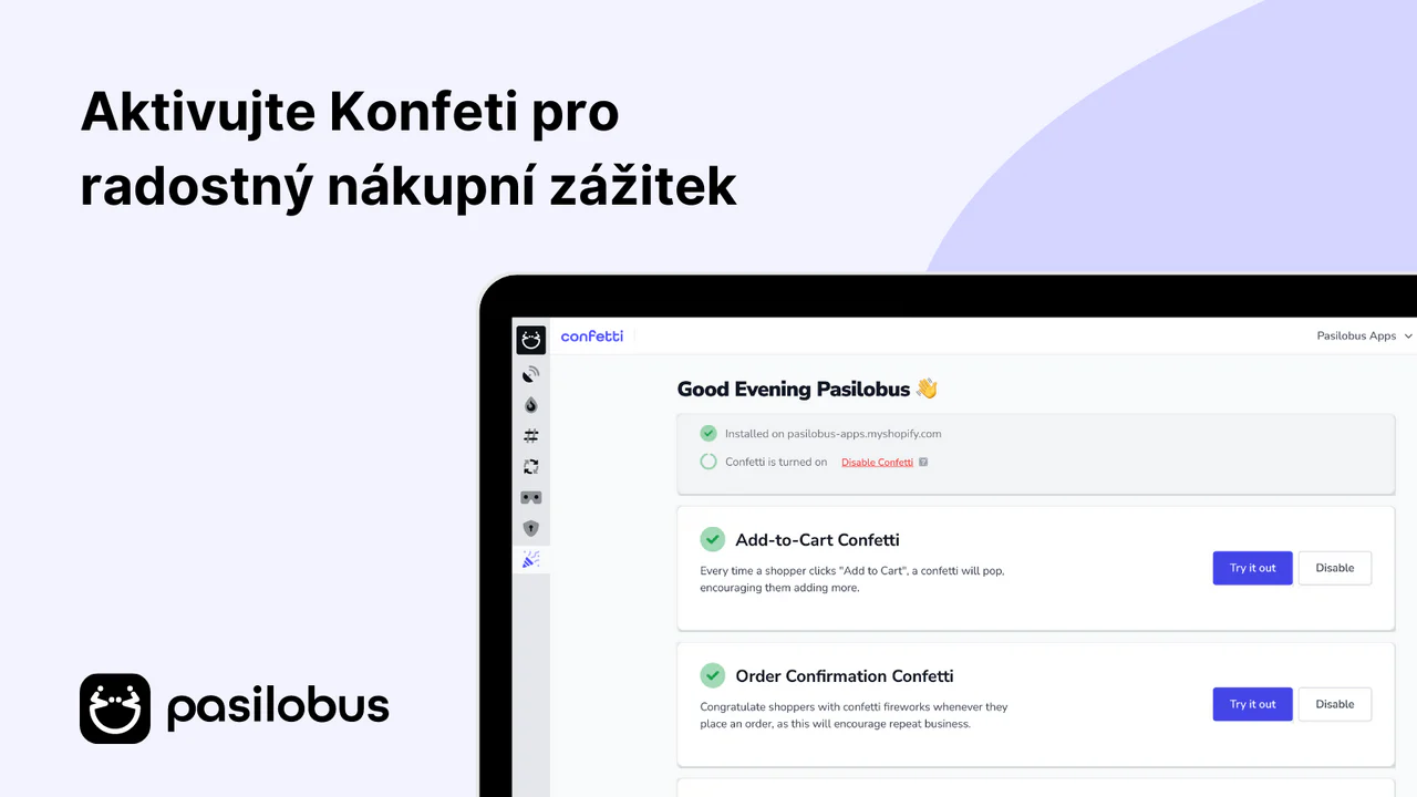 Aktivujte Konfeti pro radostný nákupní zážitek