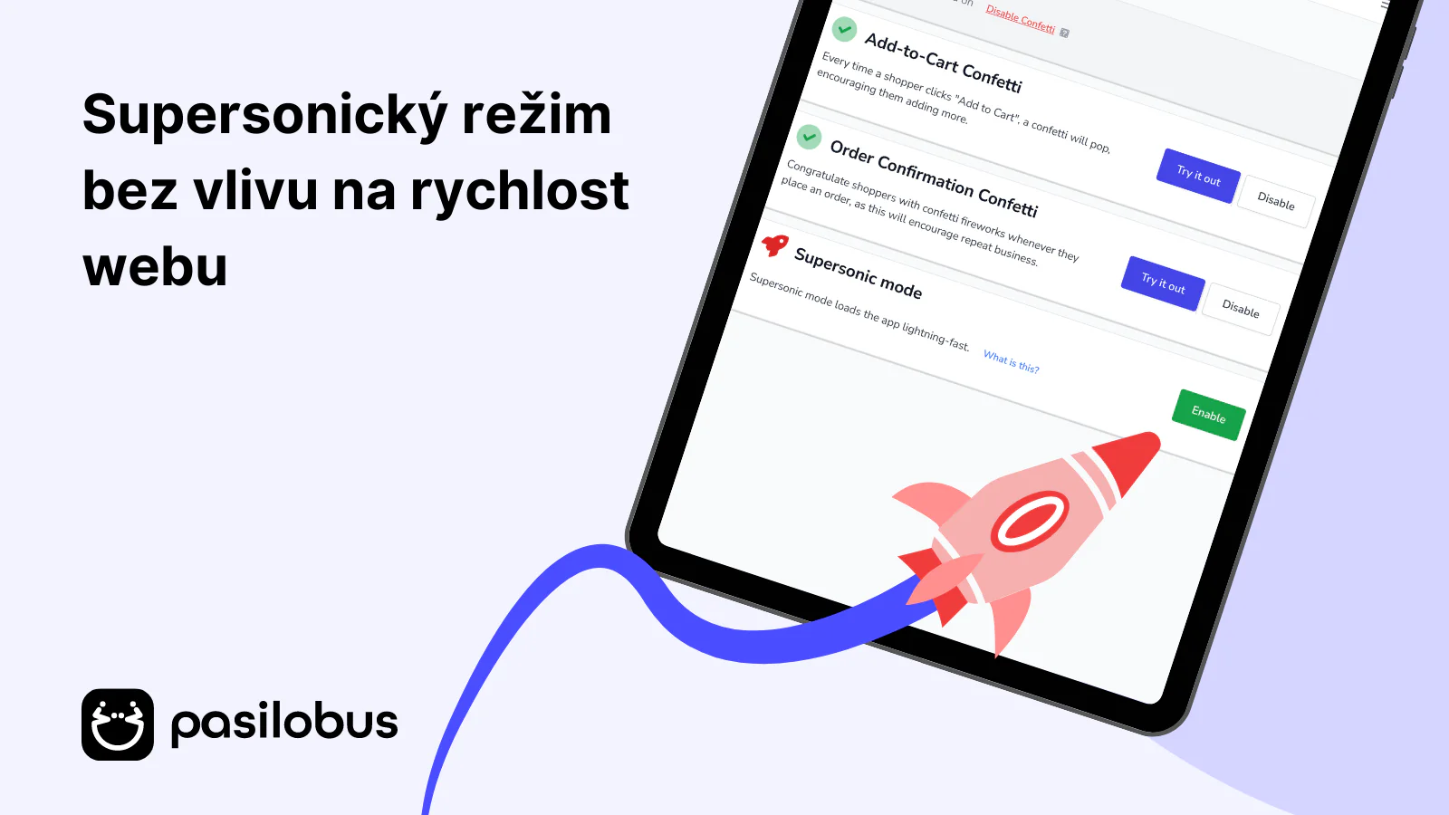 Supersonický režim bez vlivu na rychlost webu