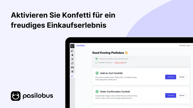 Aktivieren Sie Konfetti für ein freudiges Einkaufserlebnis