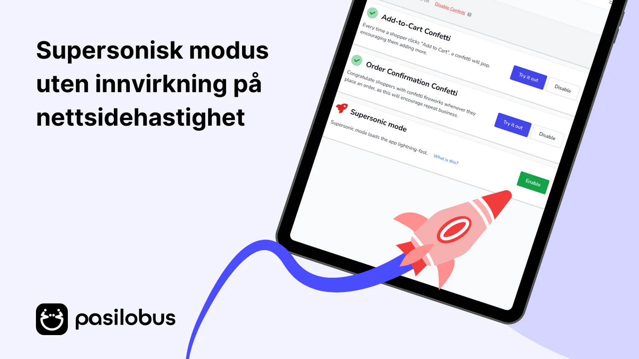 Supersonisk modus uten innvirkning på nettsidehastighet.