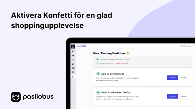 Aktivera Konfetti för en glad shoppingupplevelse