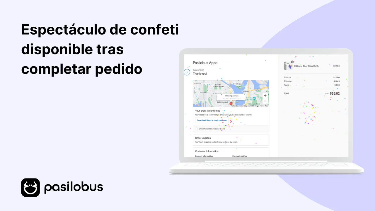 Espectáculo de confeti disponible tras completar pedido