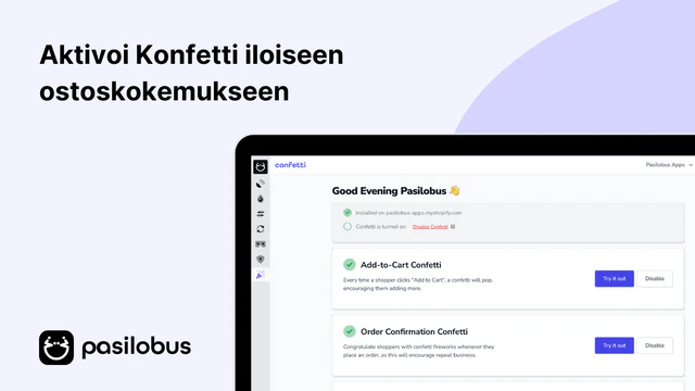 Aktivoi Konfetti iloiseen ostoskokemukseen