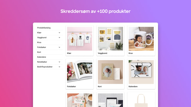 Skreddersøm av +100 produkter