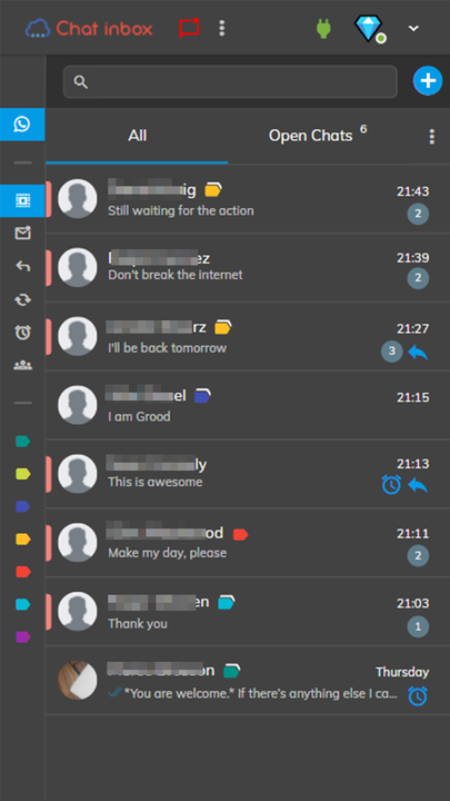 Mobile and dark mode chats
