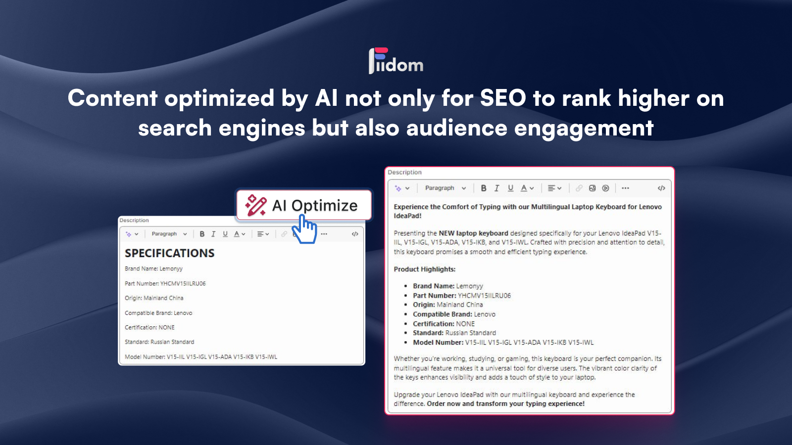 Content optimized not only for SEO but also audience engagement