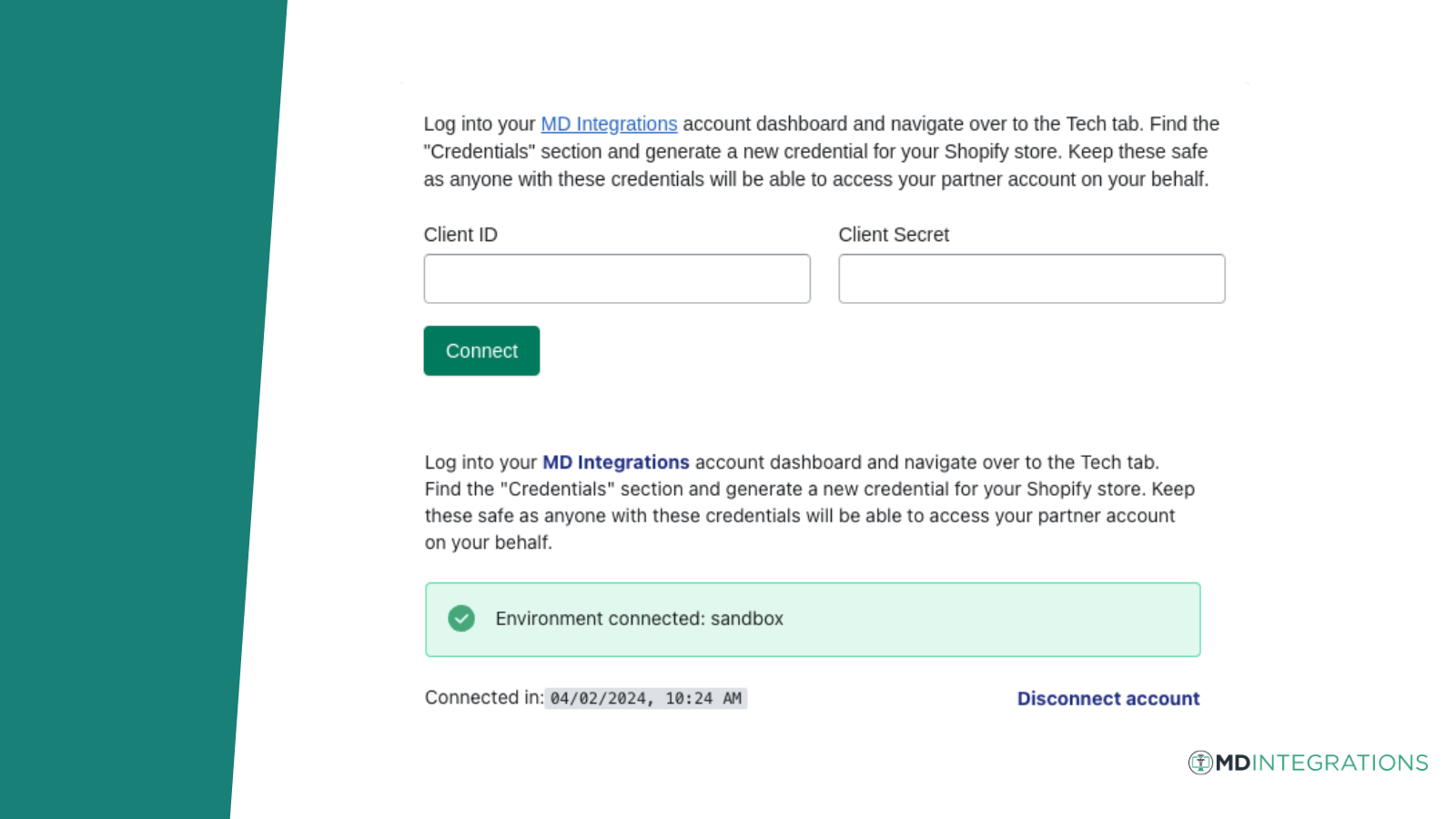 Configure your MDI credentials