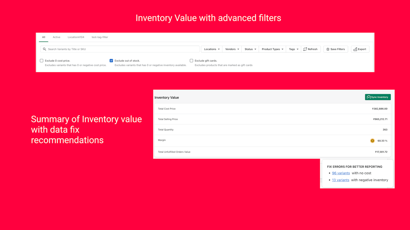 Inventory value 