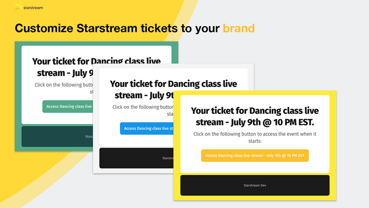 Starstream: Tickets & Webinar Screenshot