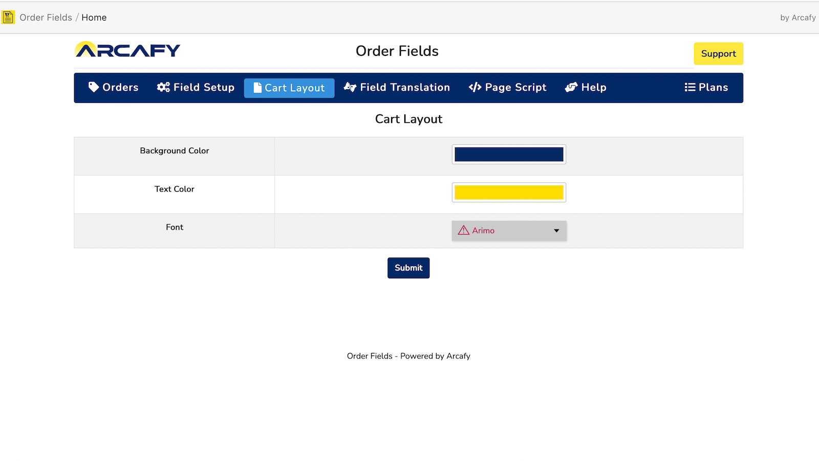 Configuración del diseño