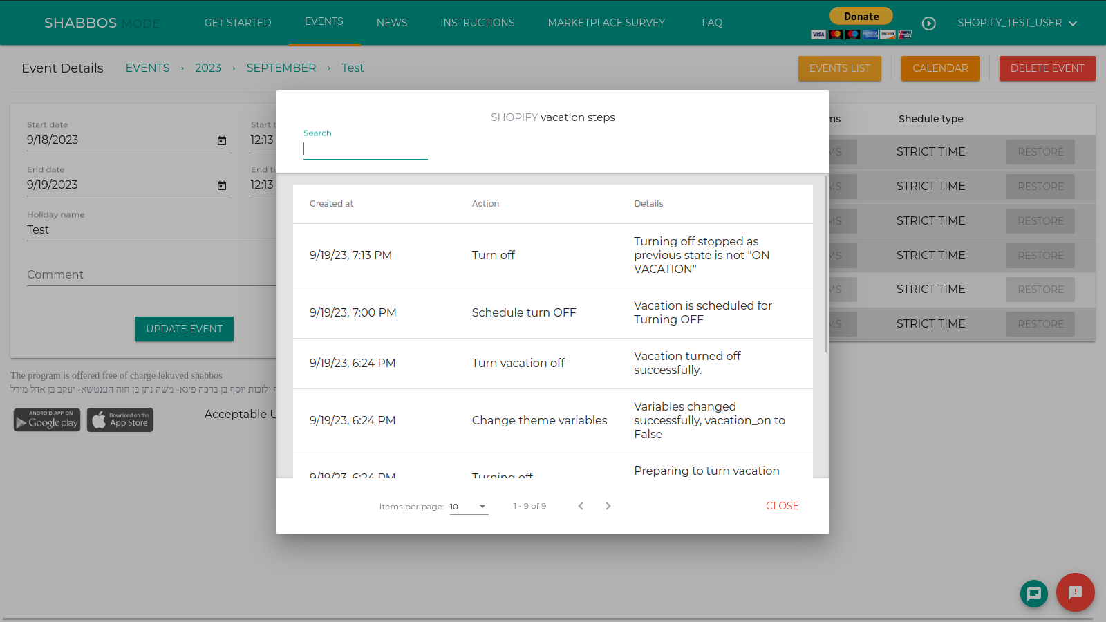 Shabbosmode Screenshot