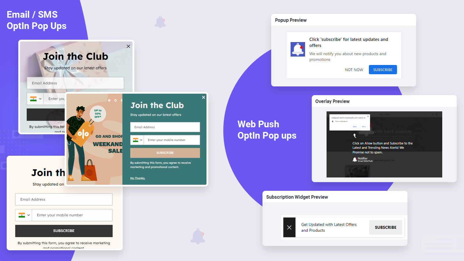 attractive widget to get more subscribers for web push