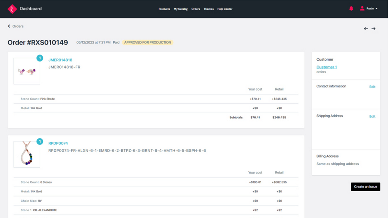 Suivi des commandes en direct